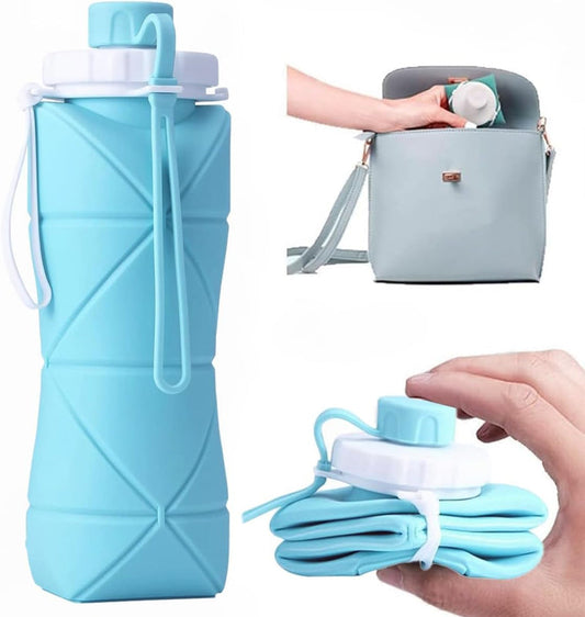Silicone Folding Water Bottle – Collapsible Travel Bottle