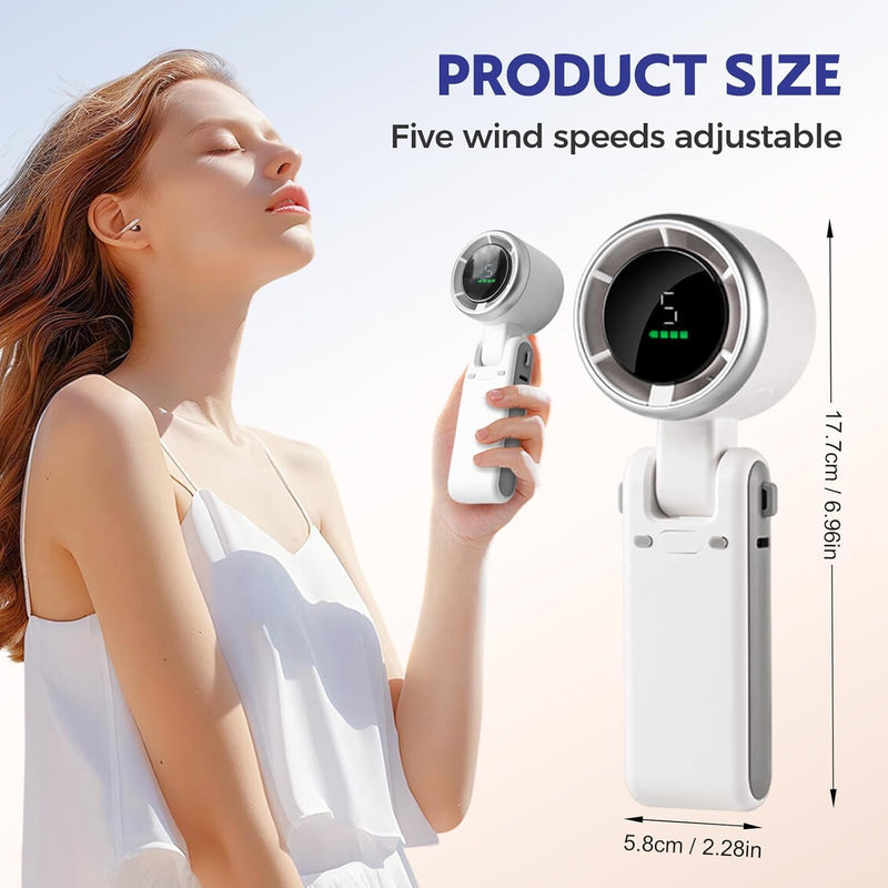 Handheld Portable Turbo Fan – Rechargeable Foldable Mini Fan