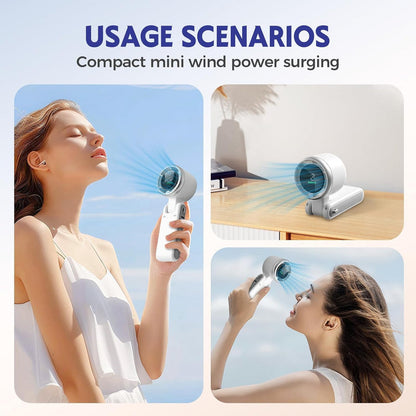 Handheld Portable Turbo Fan – Rechargeable Foldable Mini Fan