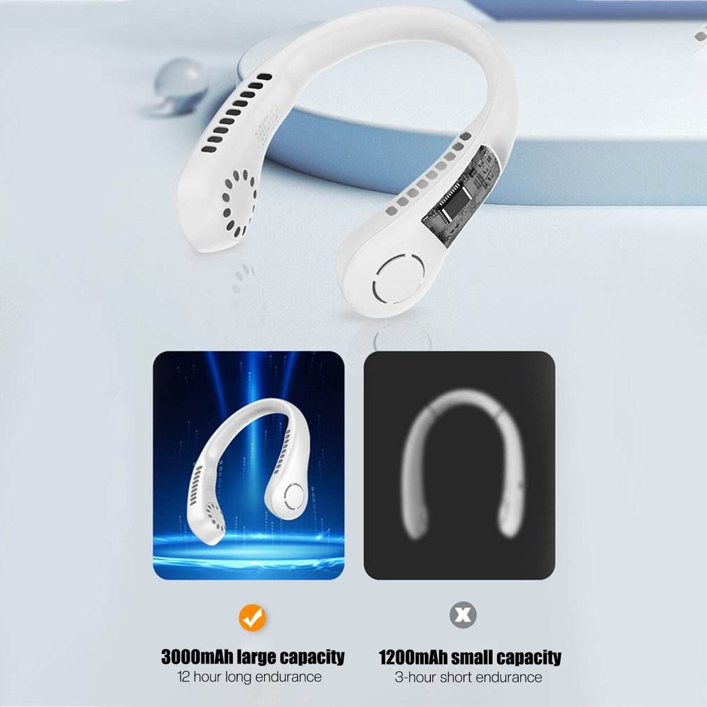 Vaneless Neck Hanging Fan – Hands-Free Wearable Fan